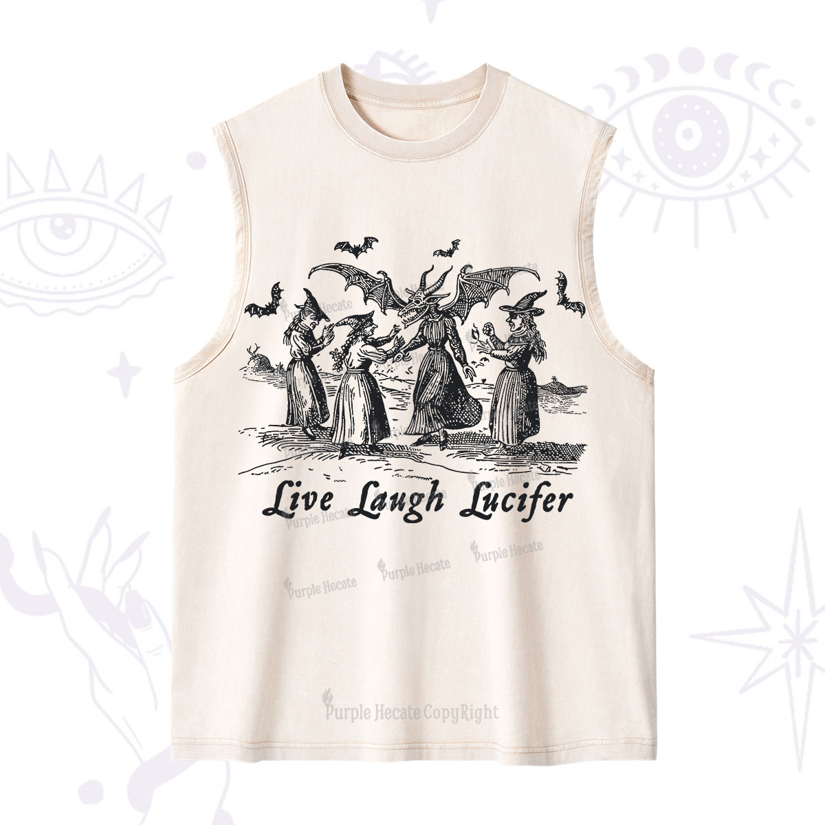 Purplehecate Live Laugh Lucifer Occult Washed Tank