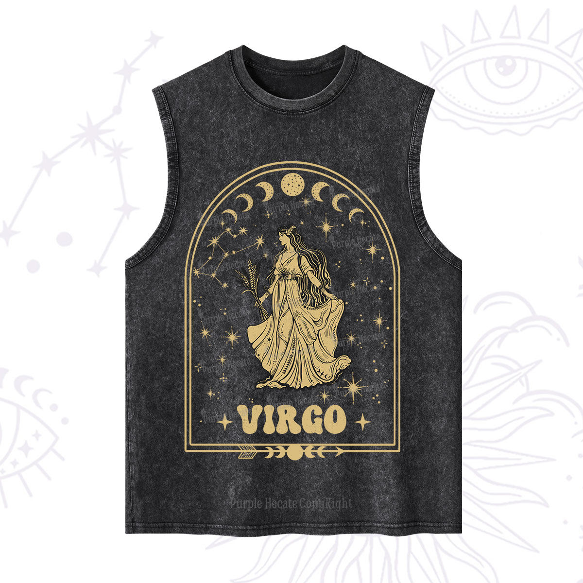 Purplehecate Zodiac Virgo Under the Stars Washed Tank