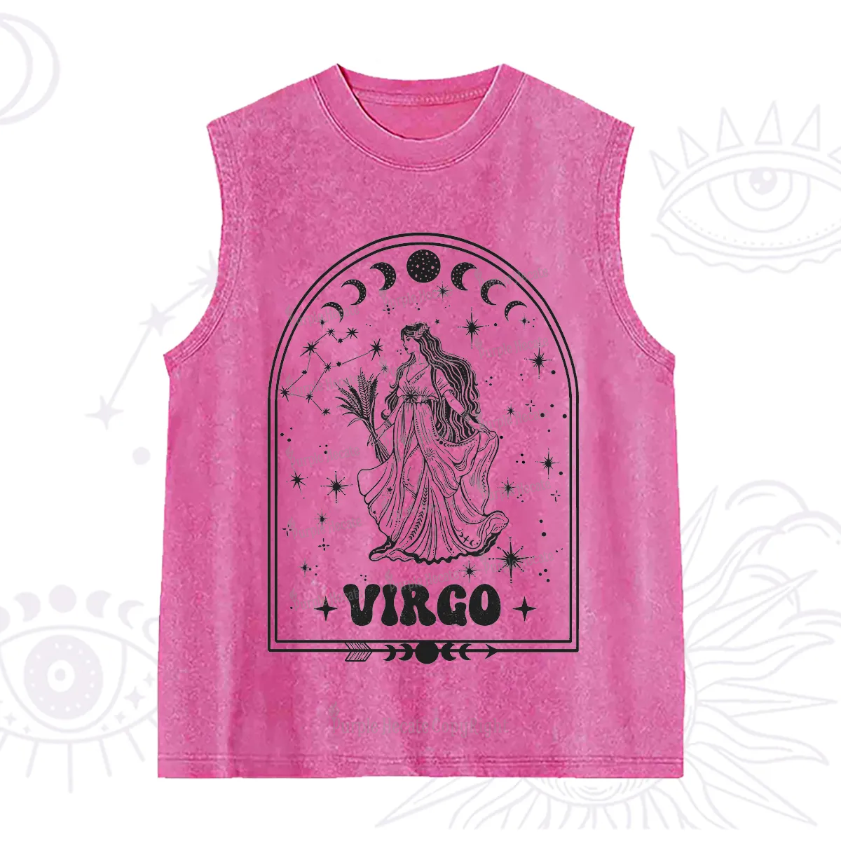 Purplehecate Zodiac Virgo Under the Stars Washed Tank
