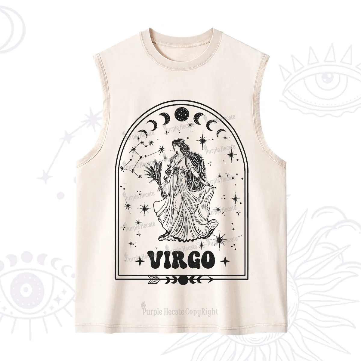 Purplehecate Zodiac Virgo Under the Stars Washed Tank