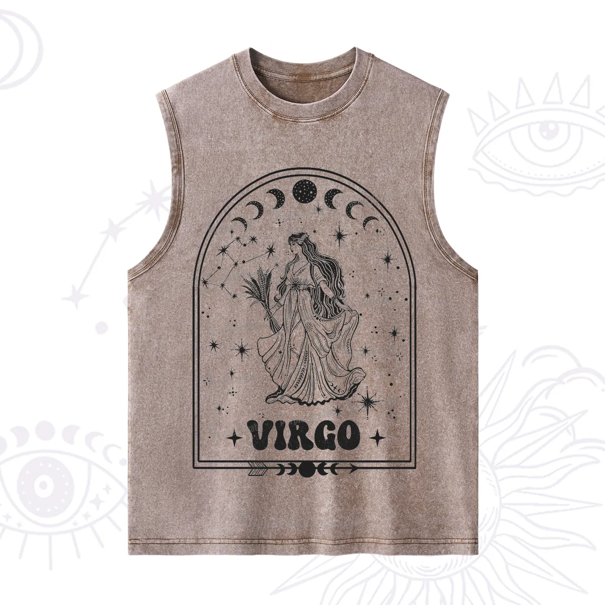 Purplehecate Zodiac Virgo Under the Stars Washed Tank