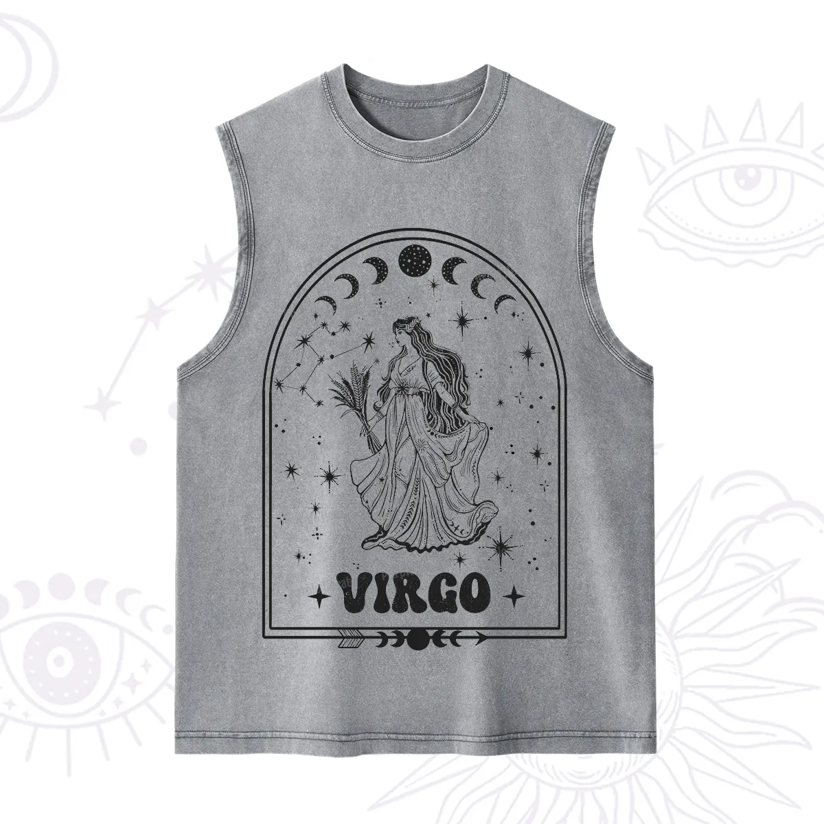 Purplehecate Zodiac Virgo Under the Stars Washed Tank