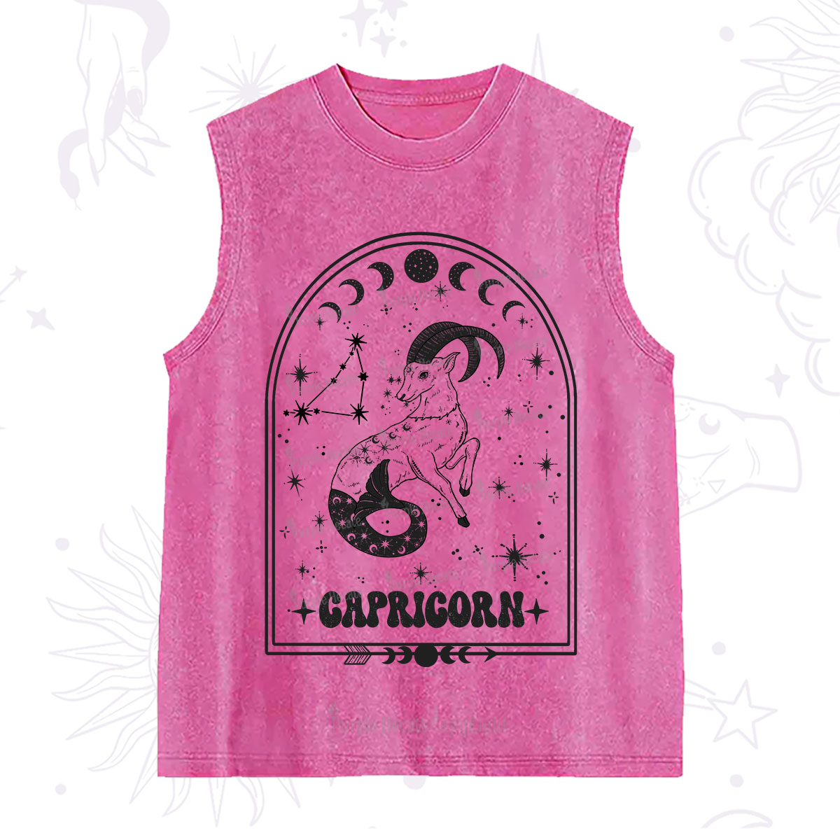 Purplehecate Zodiac Capricorn Under the Stars Washed Tank