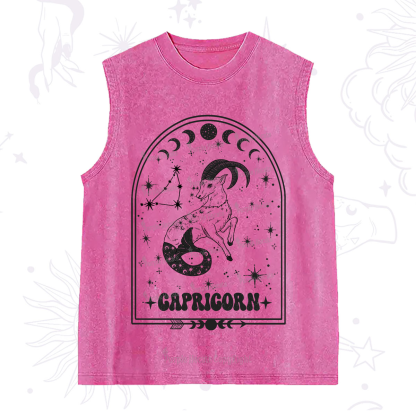 Purplehecate Zodiac Capricorn Under the Stars Washed Tank