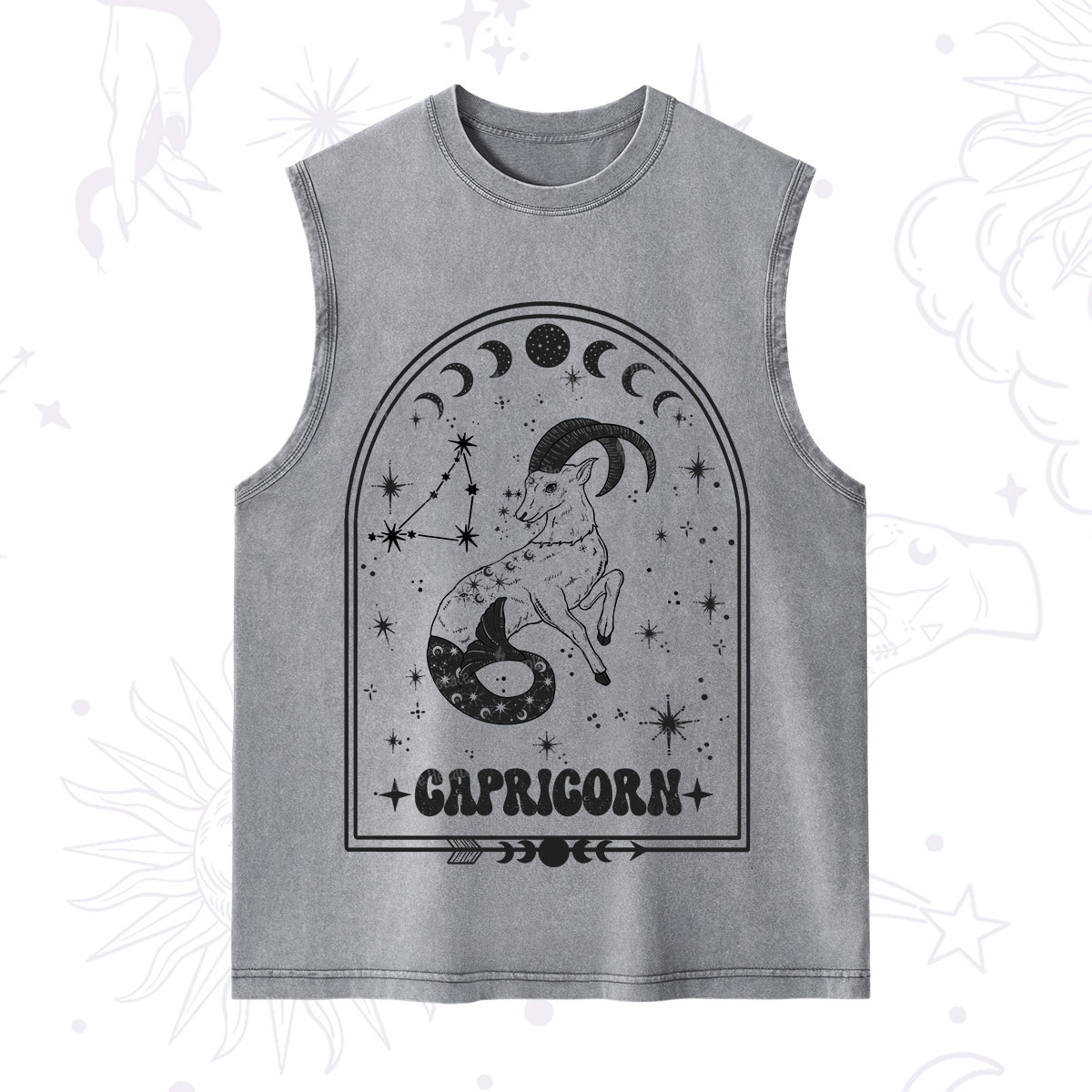 Purplehecate Zodiac Capricorn Under the Stars Washed Tank
