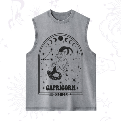 Purplehecate Zodiac Capricorn Under the Stars Washed Tank