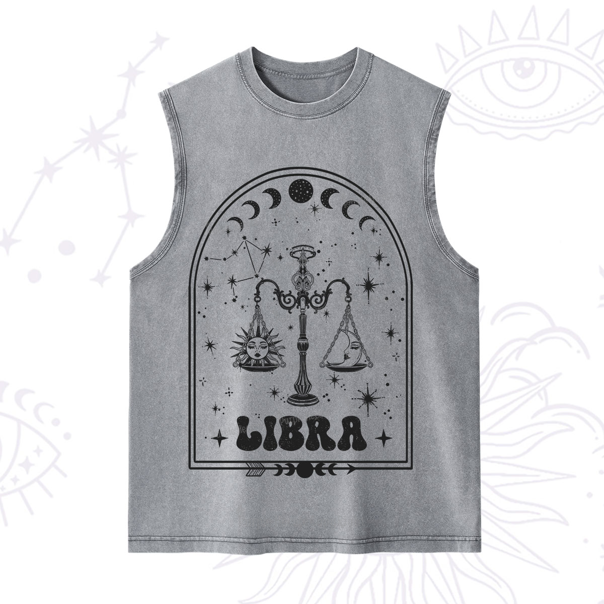 Purplehecate Zodiac Libra Under the Stars Washed Tank
