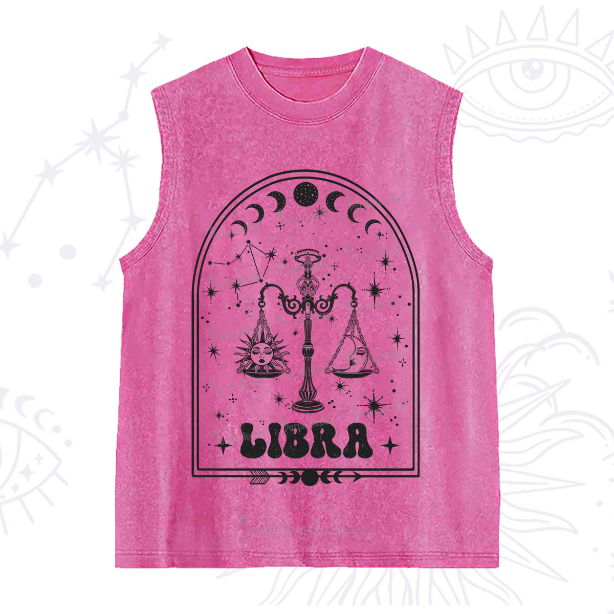 Purplehecate Zodiac Libra Under the Stars Washed Tank