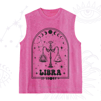 Purplehecate Zodiac Libra Under the Stars Washed Tank