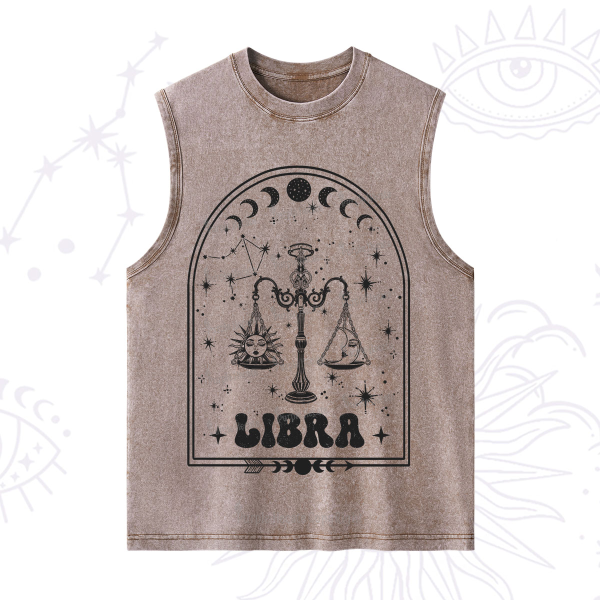 Purplehecate Zodiac Libra Under the Stars Washed Tank