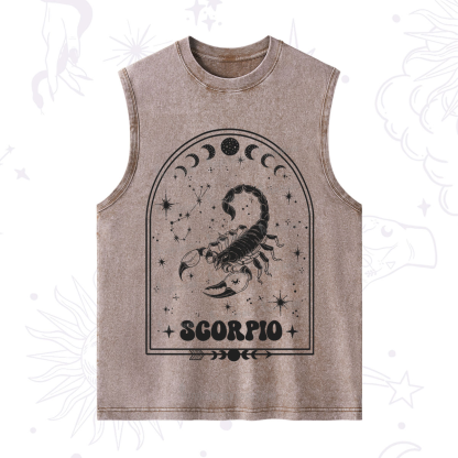 Purplehecate Zodiac Scorpio Under the Stars Washed Tank