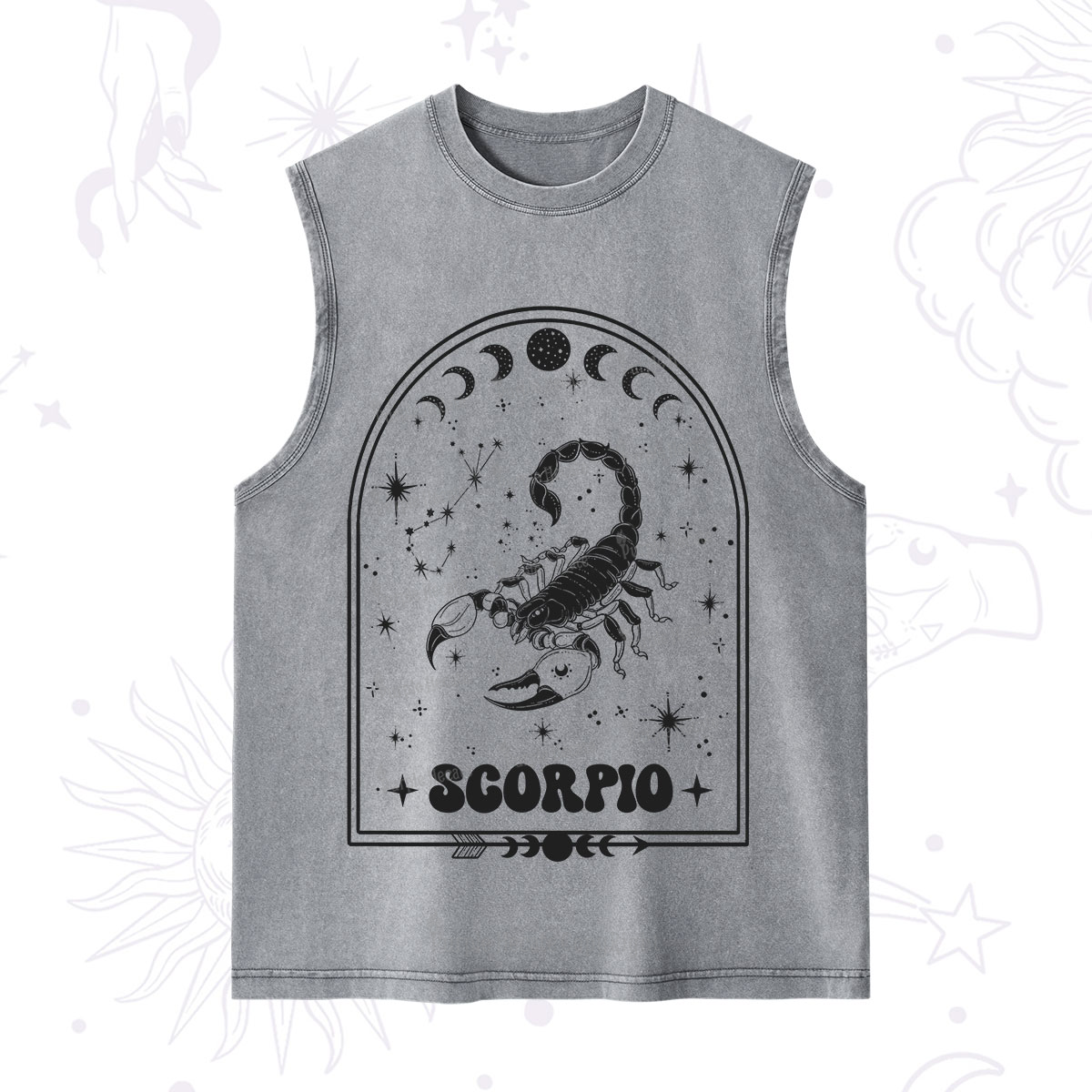 Purplehecate Zodiac Scorpio Under the Stars Washed Tank