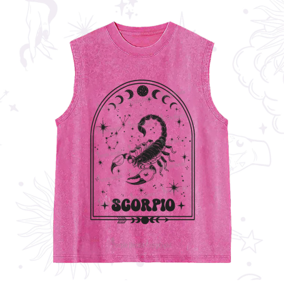 Purplehecate Zodiac Scorpio Under the Stars Washed Tank