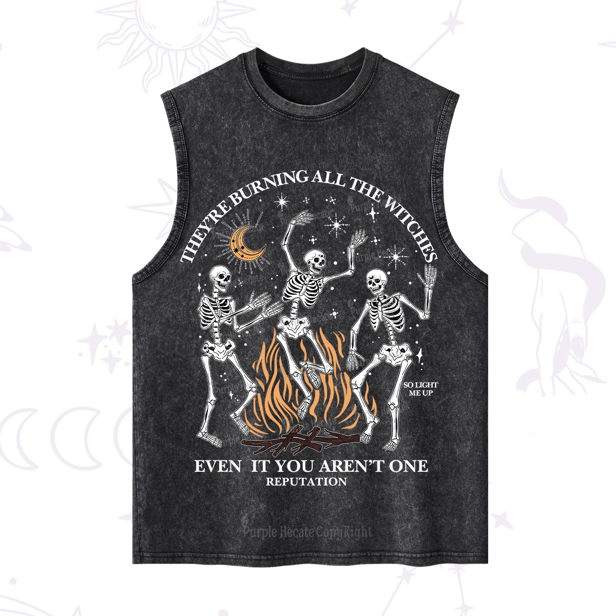 Purplehecate They're Burning All The Witches Even If You Aren't One Washed Tank