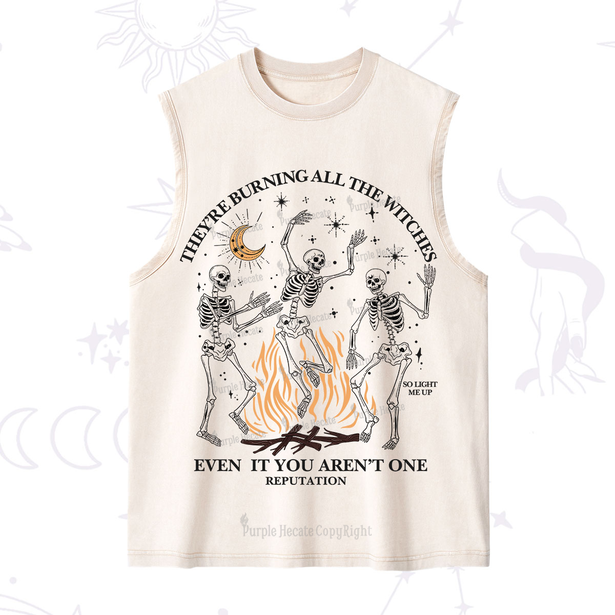 Purplehecate They're Burning All The Witches Even If You Aren't One Washed Tank