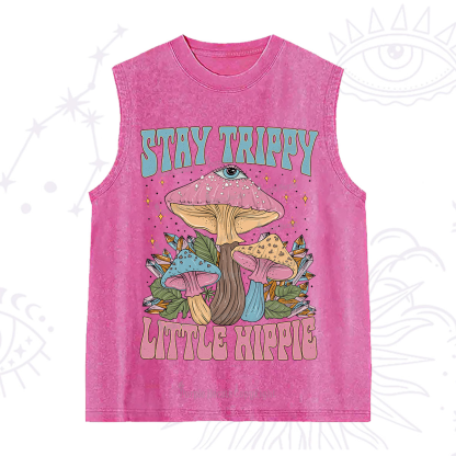 Purplehecate Stay Trippy Little Hippie Mushroom Washed Tank