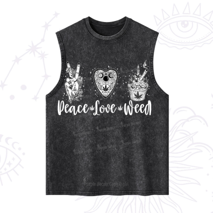 Purplehecate Peace Love Weed Washed Tank