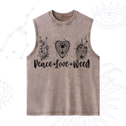 Purplehecate Peace Love Weed Washed Tank