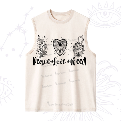 Purplehecate Peace Love Weed Washed Tank