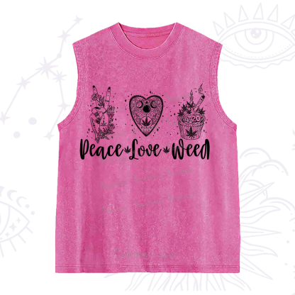 Purplehecate Peace Love Weed Washed Tank