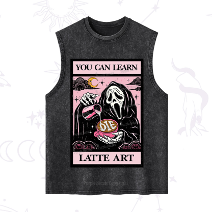 Purplehecate The You Can Learn Latte Art Oracle Card Washed Tank