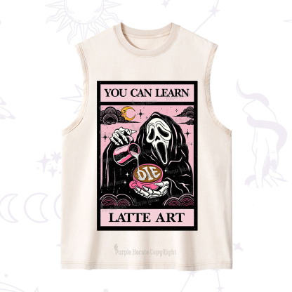 Purplehecate The You Can Learn Latte Art Oracle Card Washed Tank
