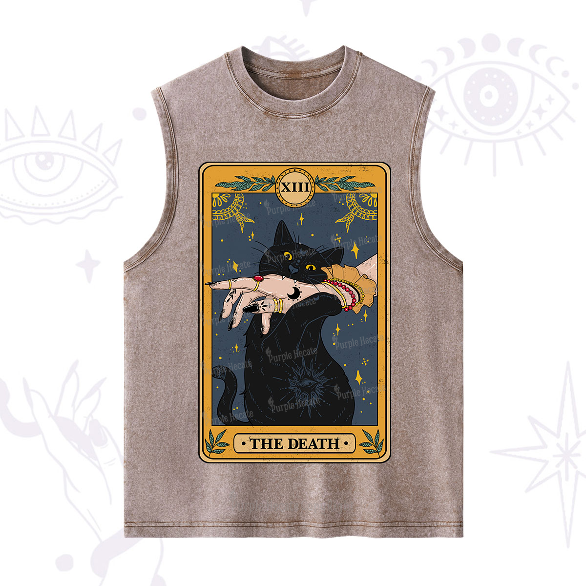 Purplehecate The Death Card Tarot Cat Washed Tank
