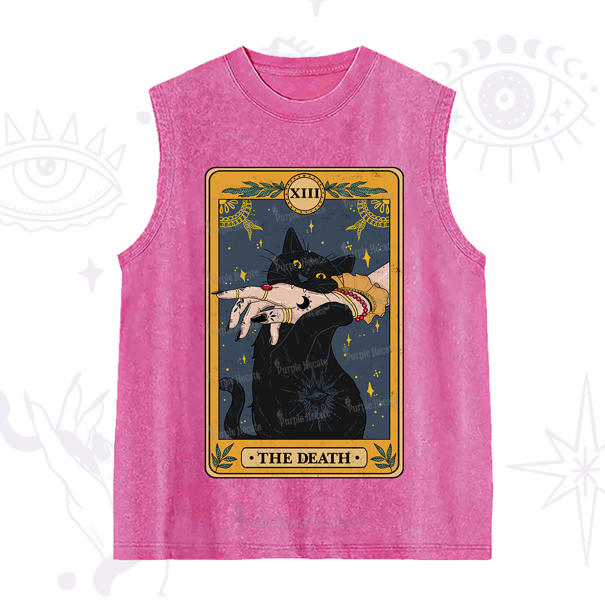 Purplehecate The Death Card Tarot Cat Washed Tank