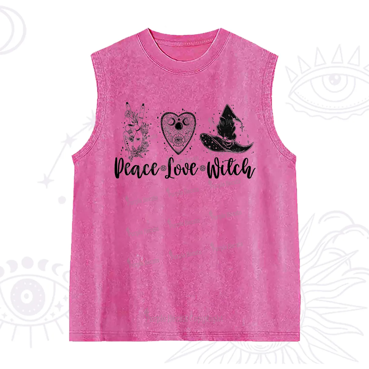 Purplehecate Peace Love Witch Washed Tank
