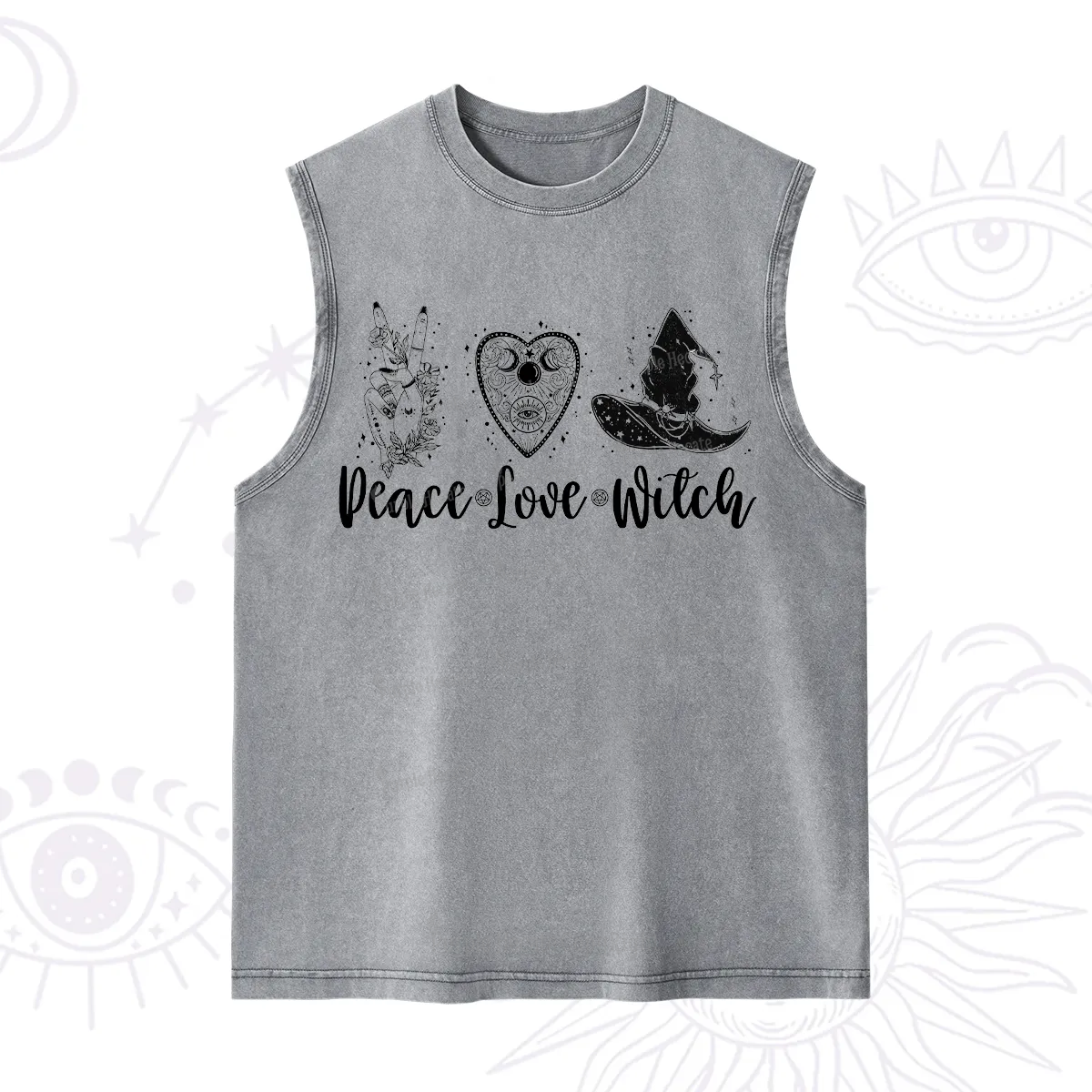 Purplehecate Peace Love Witch Washed Tank