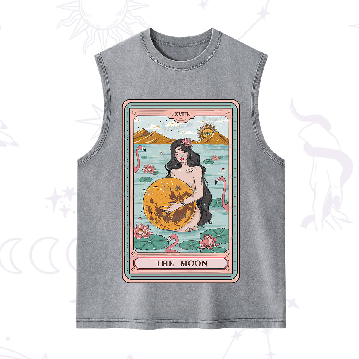 Purplehecate The Moon Goddess Tarot Washed Tank