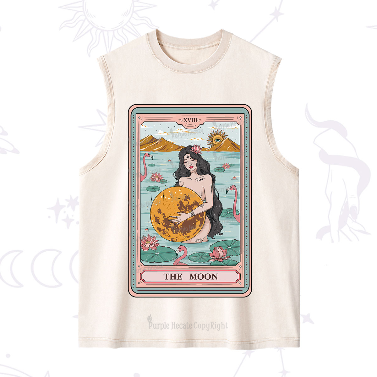 Purplehecate The Moon Goddess Tarot Washed Tank
