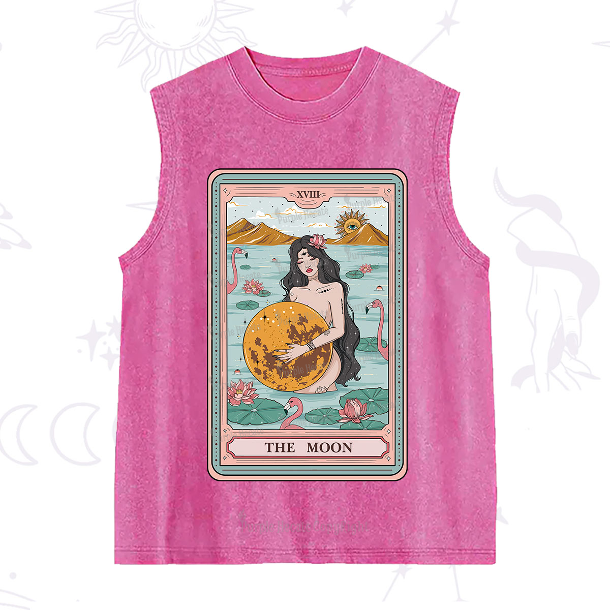 Purplehecate The Moon Goddess Tarot Washed Tank