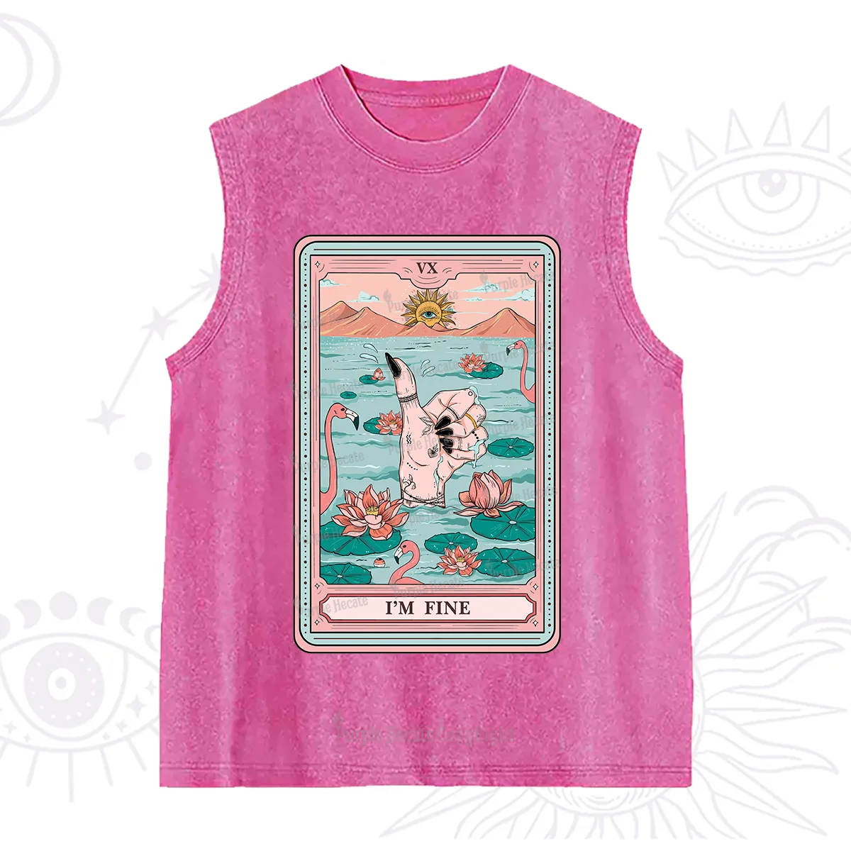 Purplehecate The I'm Fine Tarot Washed Tank