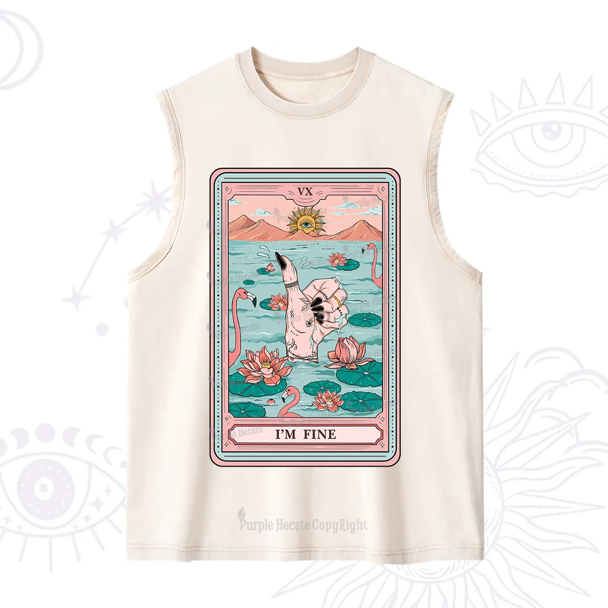 Purplehecate The I'm Fine Tarot Washed Tank