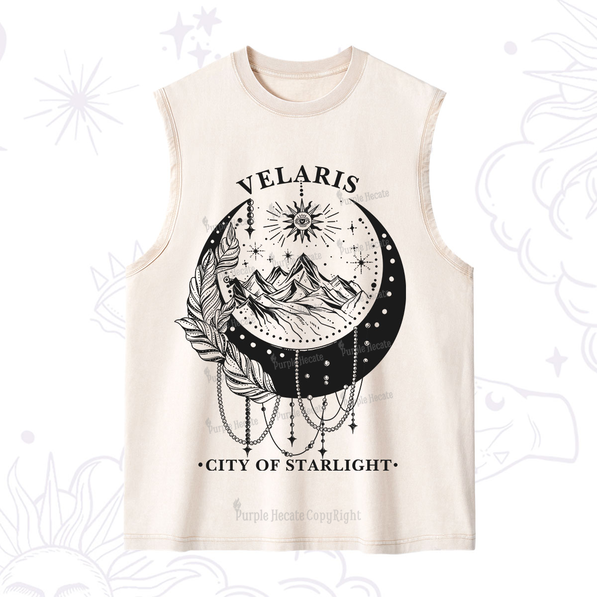 Purplehecate Moonlit Peaks of Starlight Washed Tank