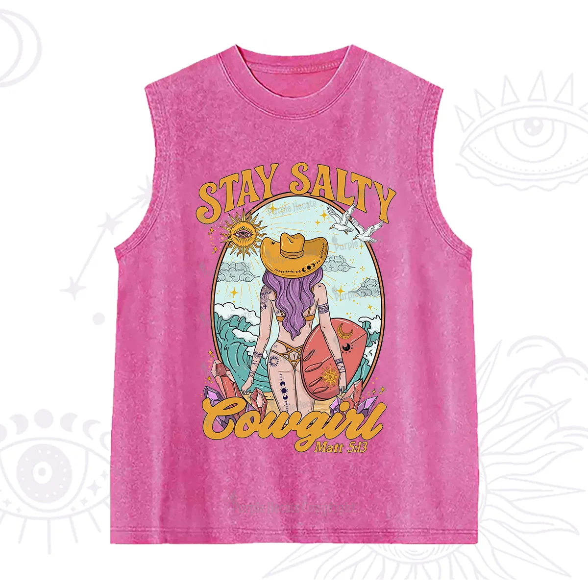 Purplehecate Stay Salty Cowgirl Washed Tank