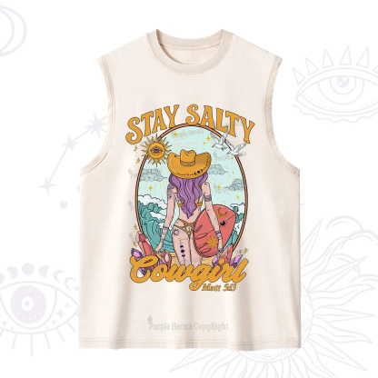 Purplehecate Stay Salty Cowgirl Washed Tank
