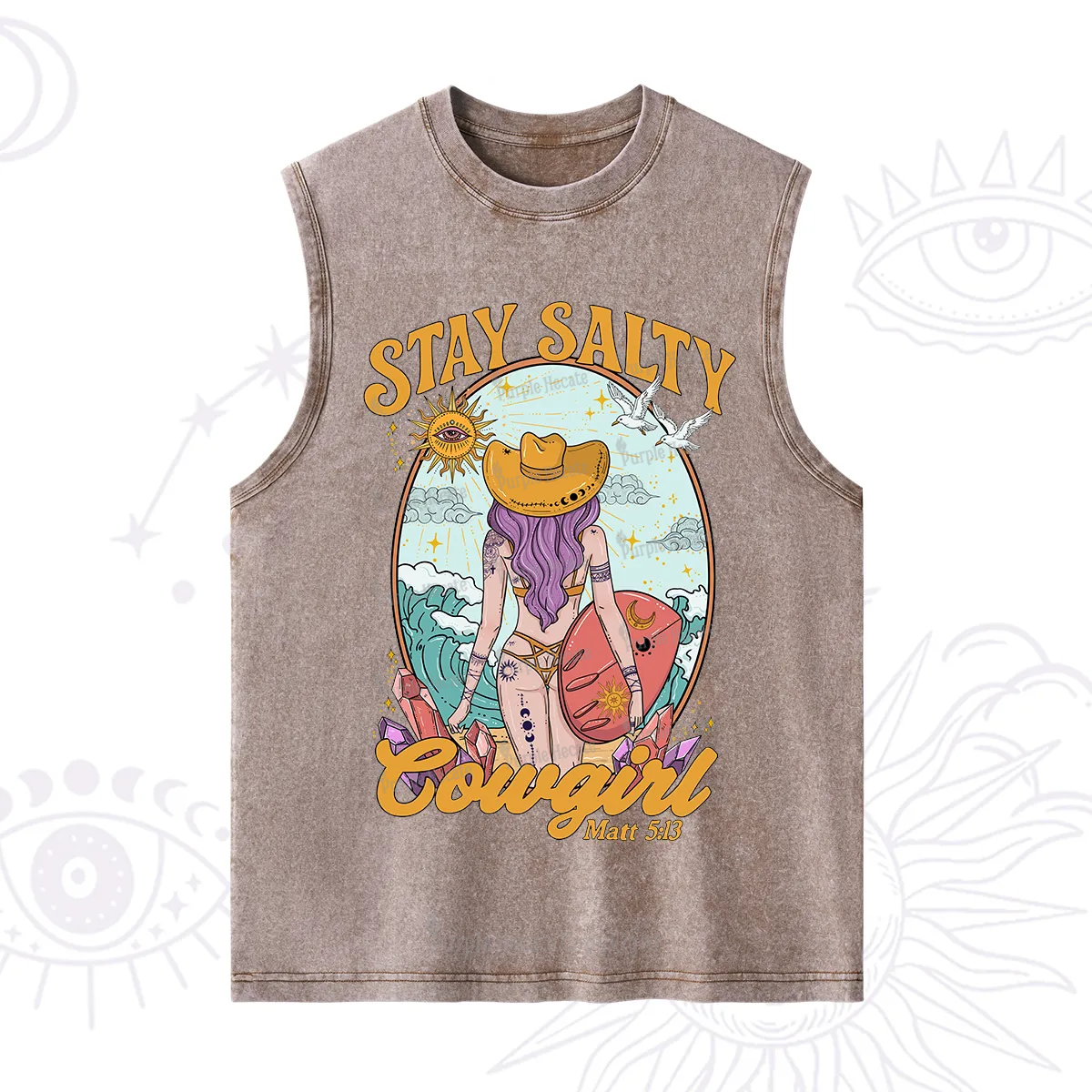 Purplehecate Stay Salty Cowgirl Washed Tank