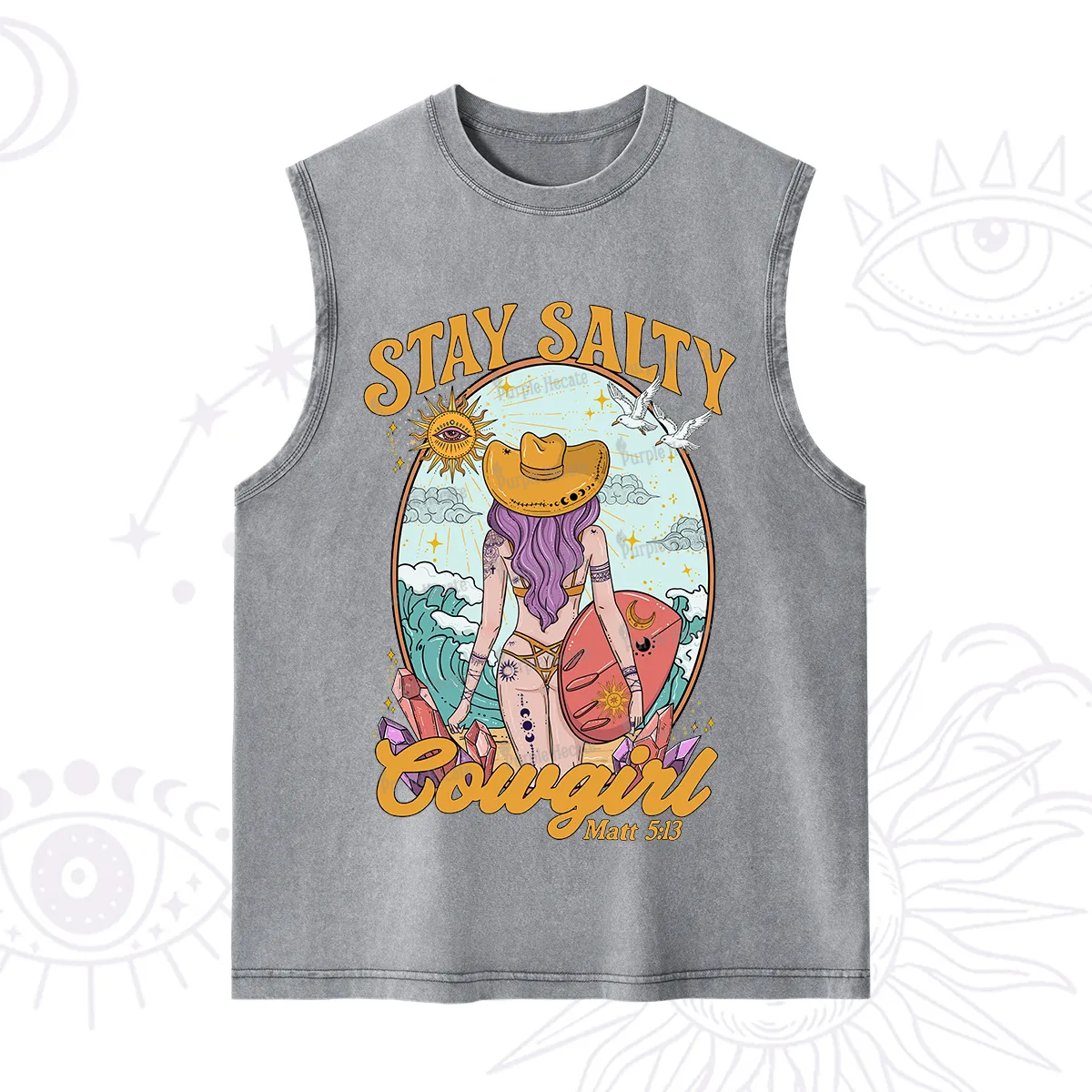Purplehecate Stay Salty Cowgirl Washed Tank
