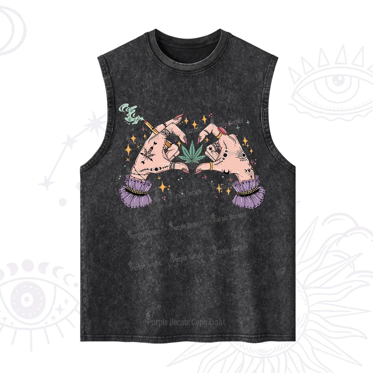 Purplehecate You're Never Alone If You Have Weed Washed Tank