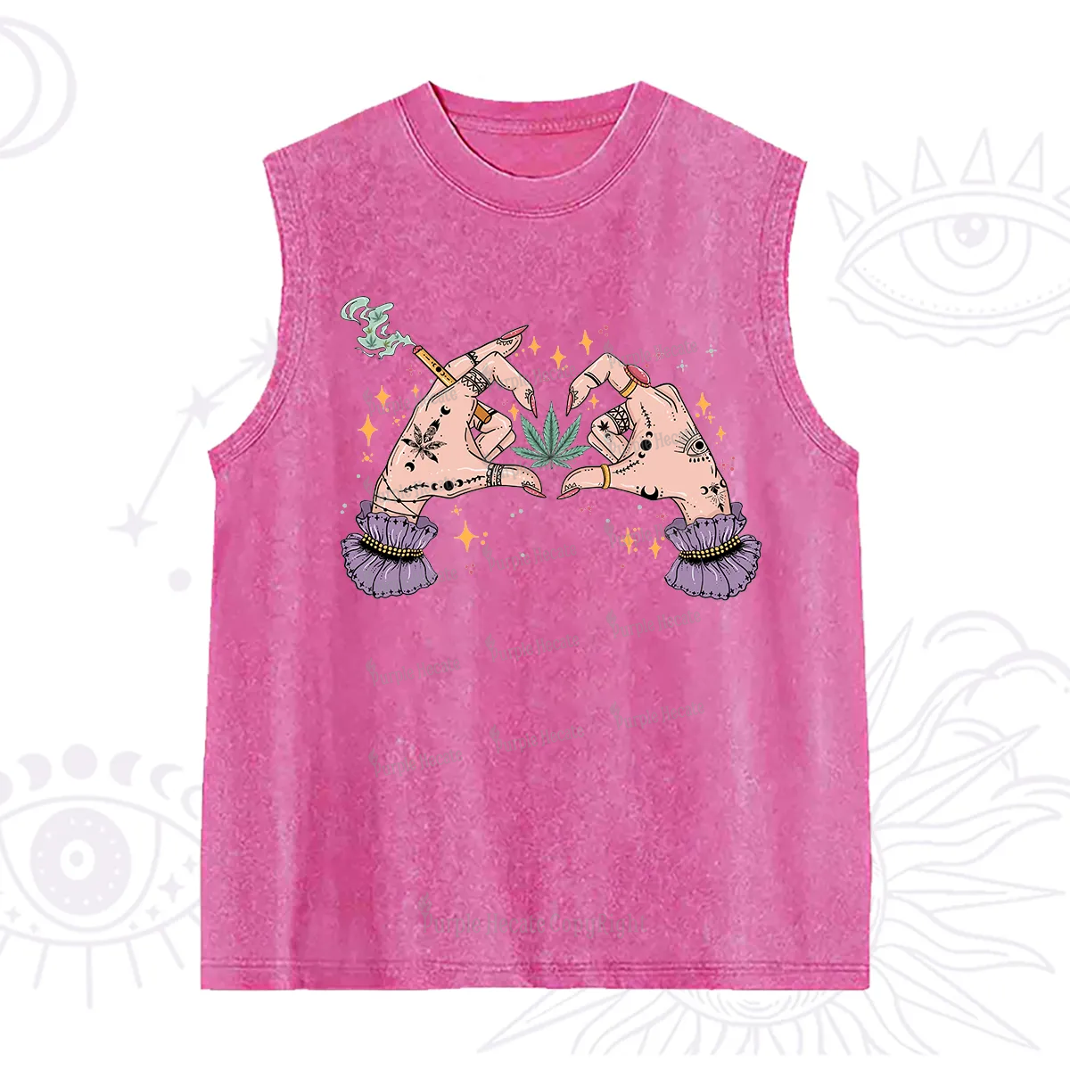 Purplehecate You're Never Alone If You Have Weed Washed Tank