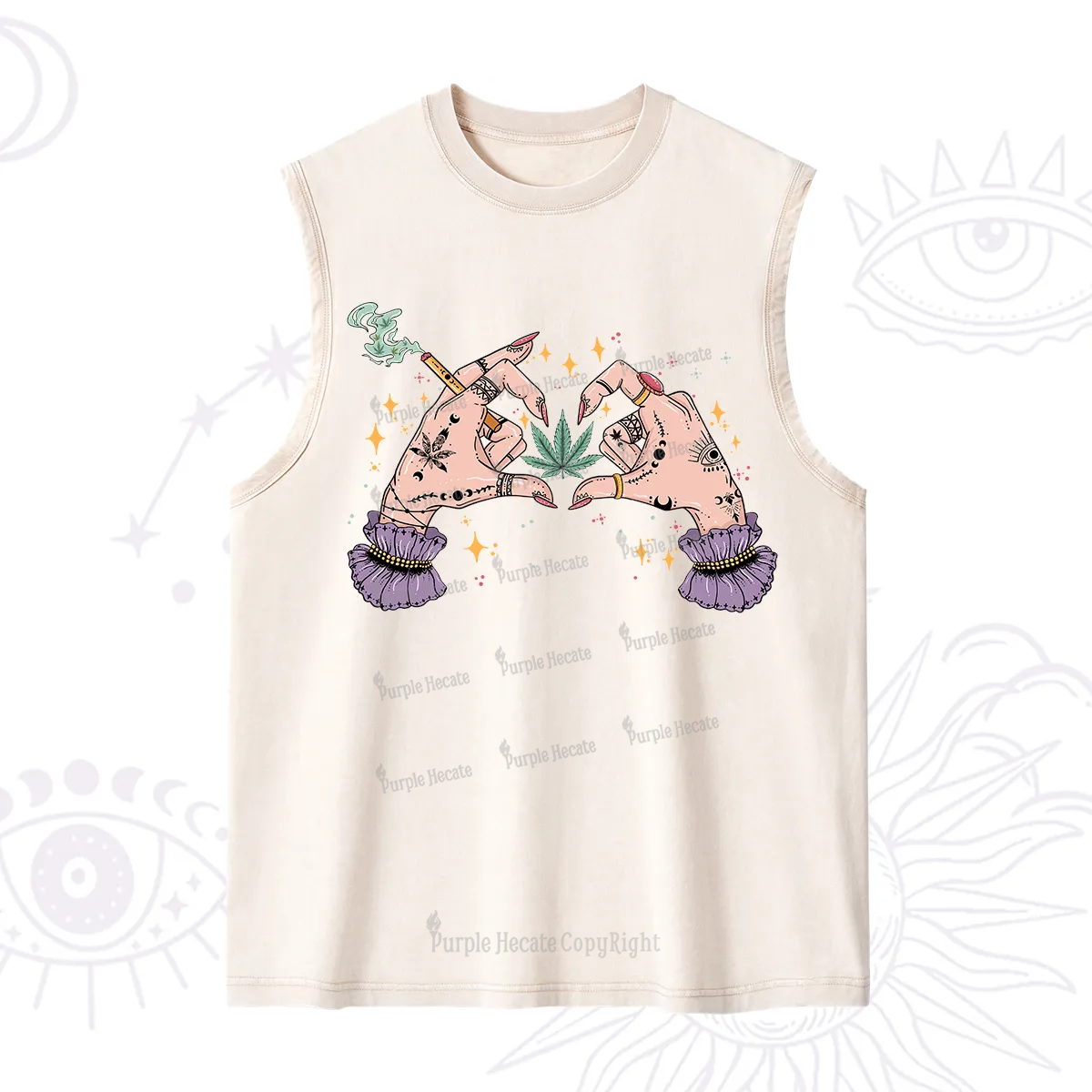 Purplehecate You're Never Alone If You Have Weed Washed Tank