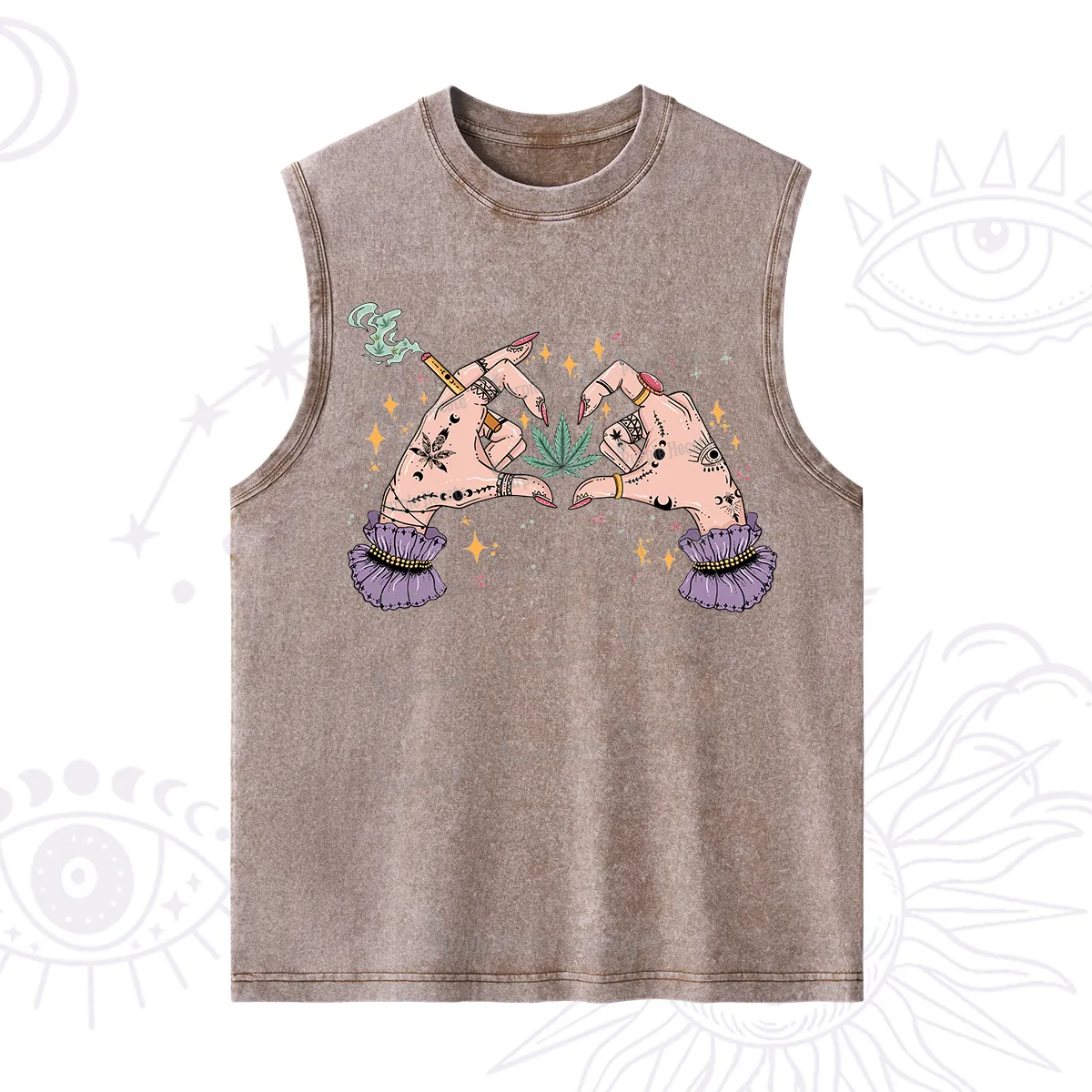 Purplehecate You're Never Alone If You Have Weed Washed Tank