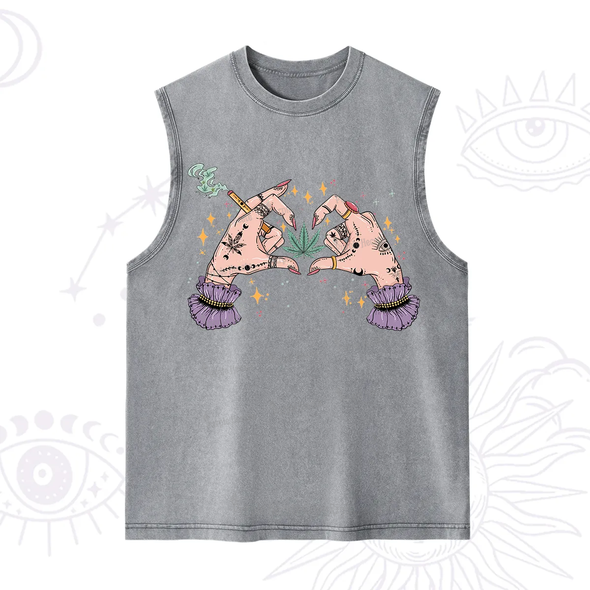 Purplehecate You're Never Alone If You Have Weed Washed Tank