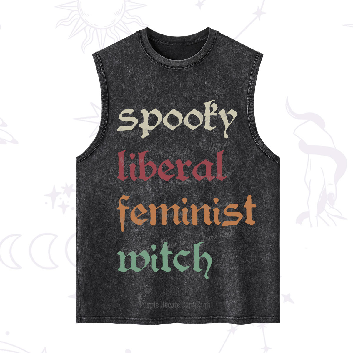 Purplehecate Spooky Liberal Feminist Witch Washed Tank