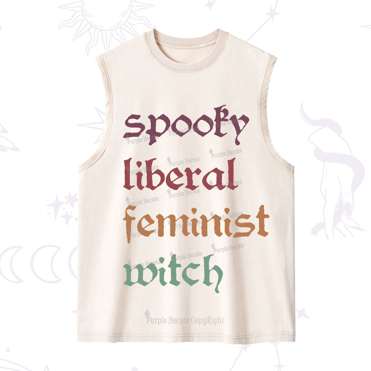 Purplehecate Spooky Liberal Feminist Witch Washed Tank