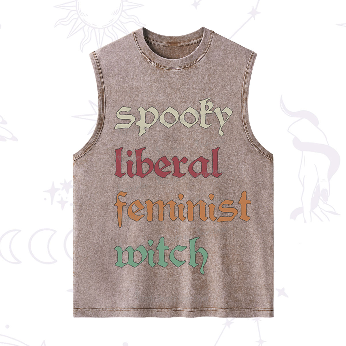 Purplehecate Spooky Liberal Feminist Witch Washed Tank