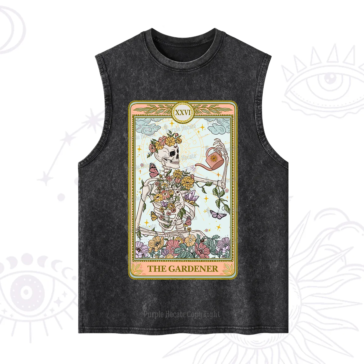 Purplehecate The Skeleton Gardener Tarot Washed Tank