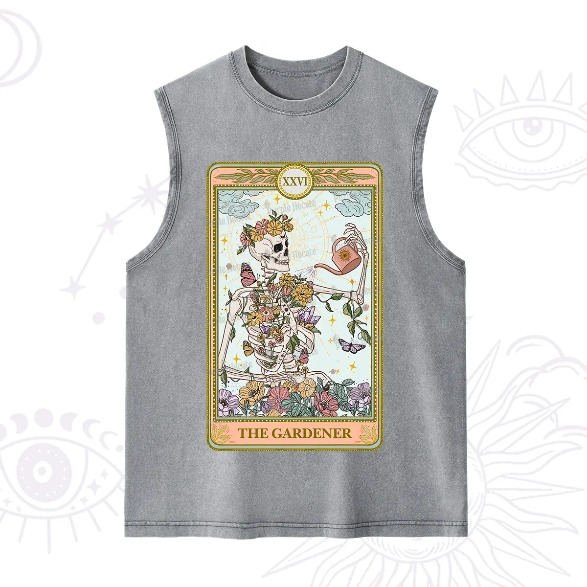 Purplehecate The Skeleton Gardener Tarot Washed Tank